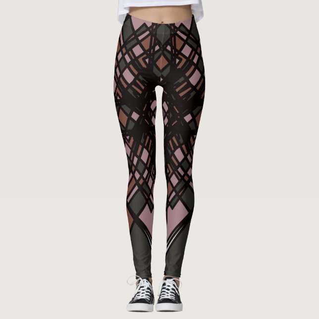 Leggings geométricas de várias cores por Joya Eve (Frente)