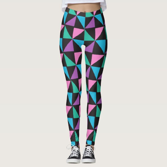 Leggings Geométricas do Designer de Moda (Frente)