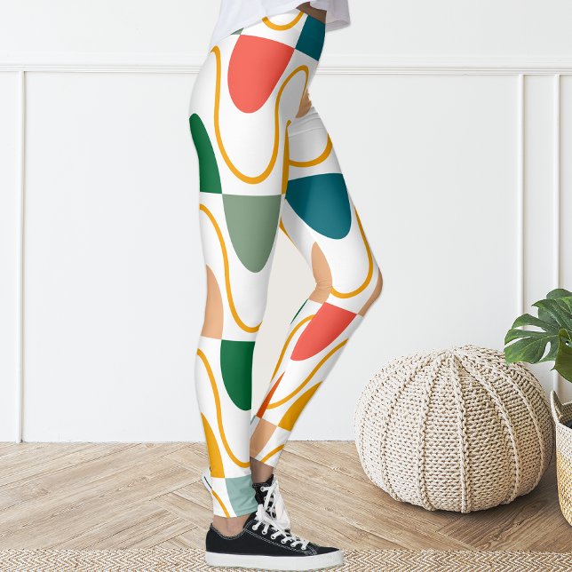 Leggings Geométricas Laranja Retro Groovy (Criador carregado)