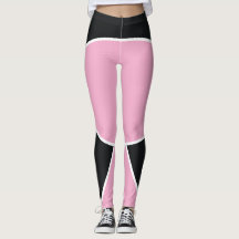 Leggings Geométricas Pretas e Rosas Abstratas