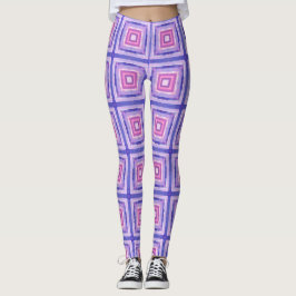 Leggings Geométricas Rosa e Roxo