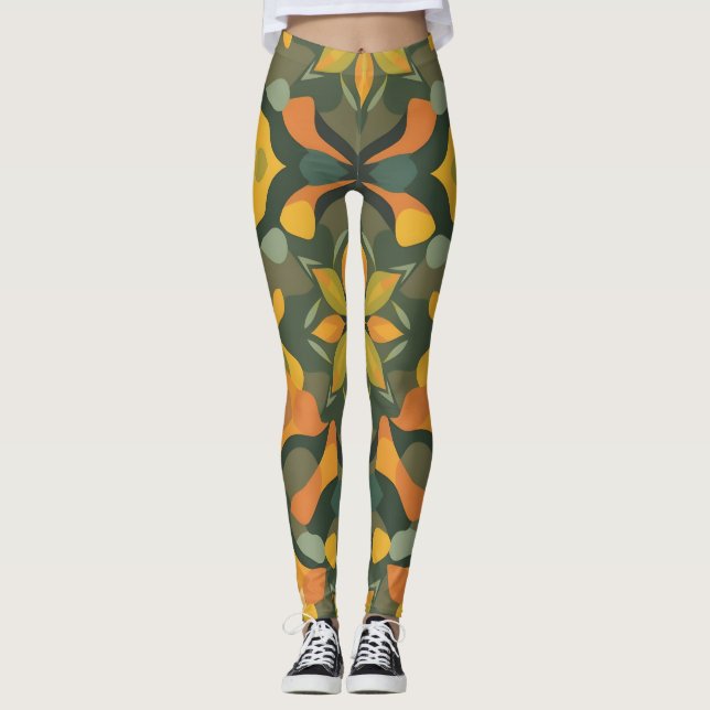 Leggings Geométricas Vibrantes - Desi Orgânico Col (Frente)