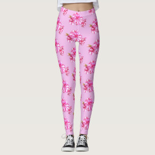 Leggings - Gérânio estriado a rosa