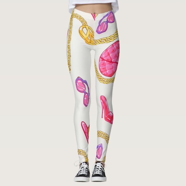 Leggings Glam Street Rosa Dourado (Frente)