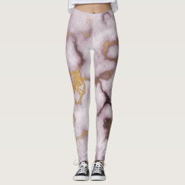 Leggings Golden Vein Marble Blush Aura
