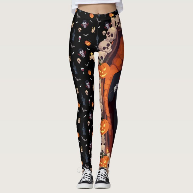 🦇 Leggings Góticas de Halloween 🎃 Black 🖤 (Frente)
