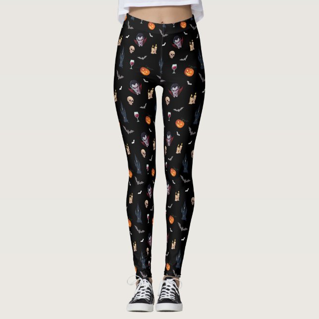 🦇 Leggings Góticas de Halloween 🎃 Black 🖤 (Frente)
