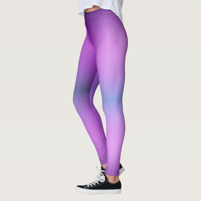 Leggings gradientes de roxo para azul com um padrã (Esquerda)
