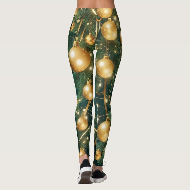 Leggings Green Baubles Dourada decoração de Natal (Verso)