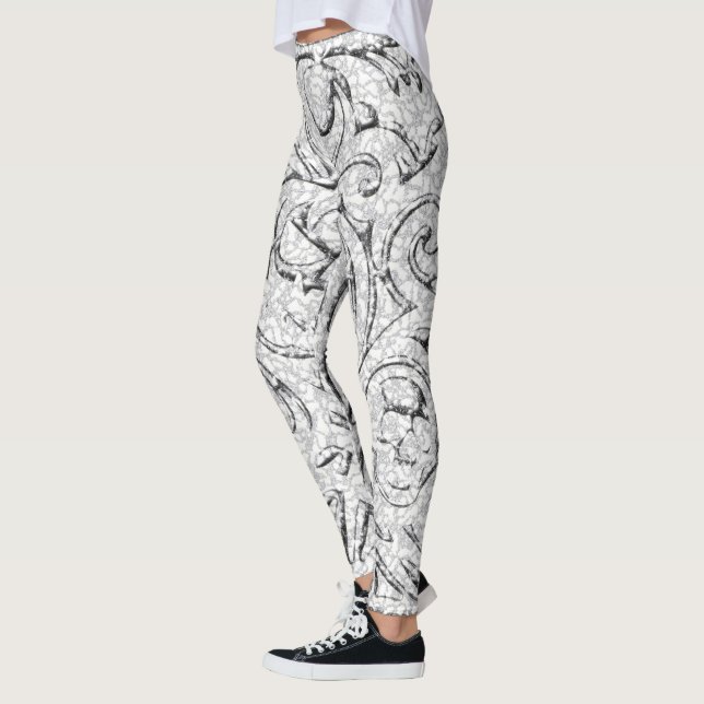 Leggings Halloween de Padrão Crânio (Esquerda)