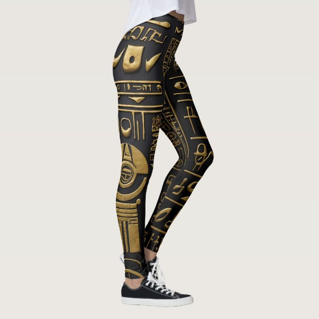 Leggings Hieróglifas Douradas Egípcias (Direita)