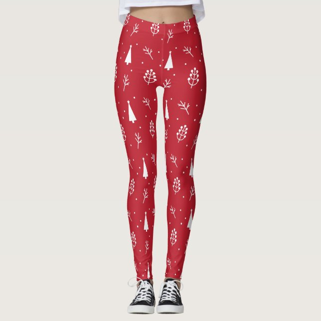 Leggings Holiay na árvore de Natal (Frente)