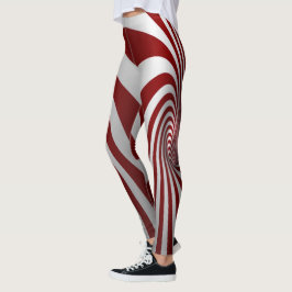 Leggings Ilusão Óptica Vermelho e Branco
