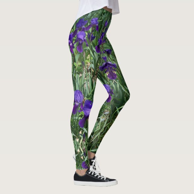 Leggings Impressão-All-Over Do Jardim Íris Roxo (Direita)
