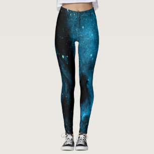 Leggings Impressão da Galáxia Azul
