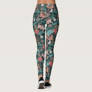 Leggings Impressão da selva de animais Tiger e Leo