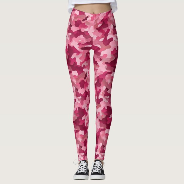 Leggings Impressão de Camuflagem Rosa (Frente)