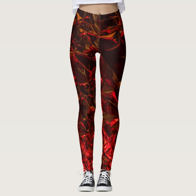 Leggings IMPRESSÃO METÁLICAS RETRO MULHERES (Frente)