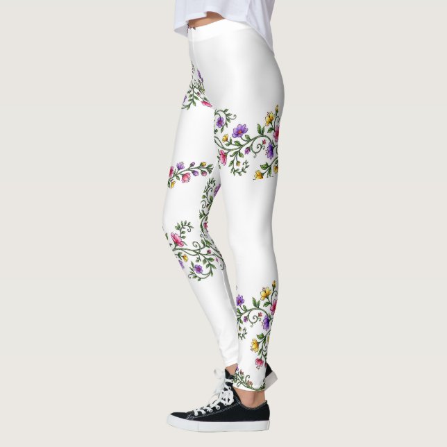 Leggings impressas com Flores (Esquerda)