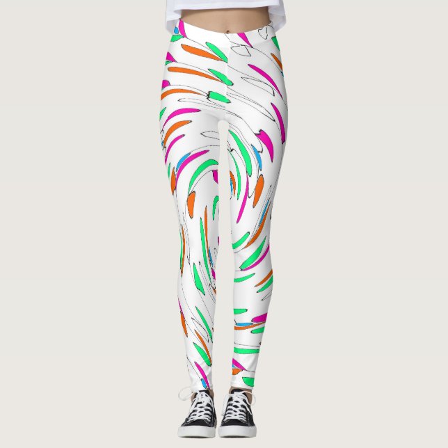 Leggings impressas com folhas (Frente)