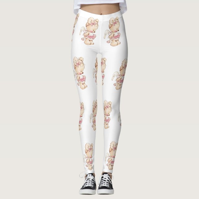 Leggings impressas com ursinho cúmulo (Frente)
