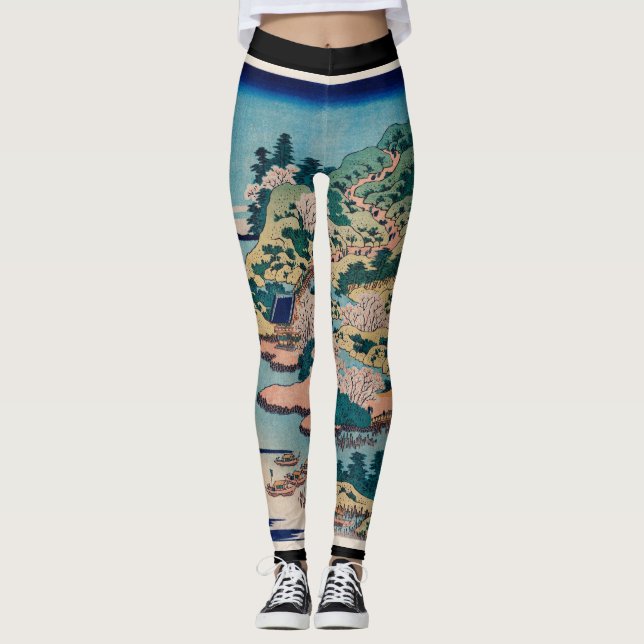 Leggings IMPRESSAS DA IMPRESSÃO WOODBLOCK HOKUSAI (Frente)