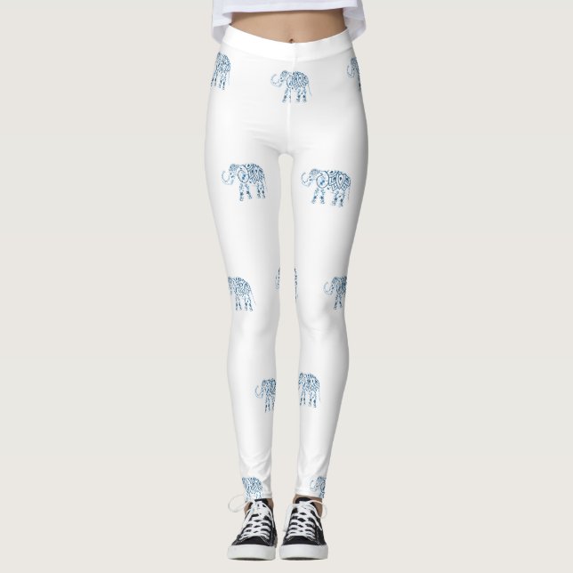 Leggings impressas por elefante (Frente)