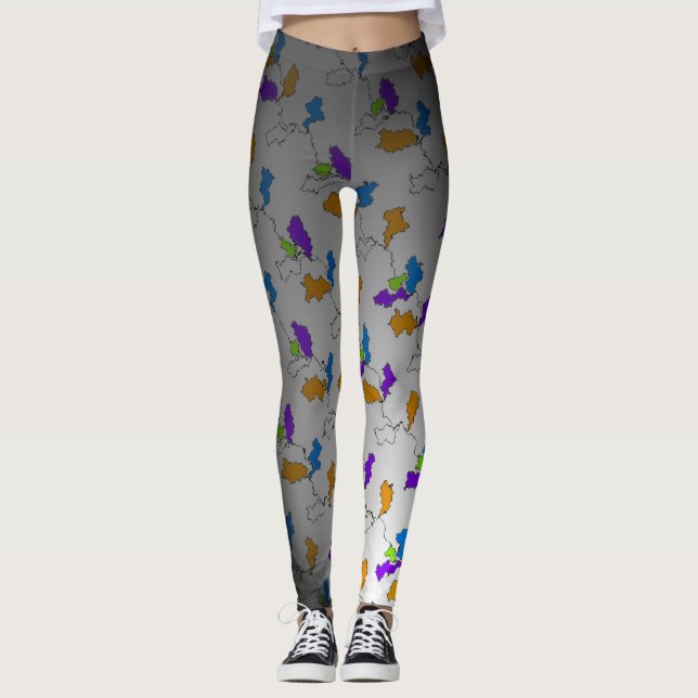 Leggings Impressas Tom Preto (Frente)