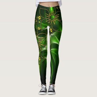 Leggings Impressas Verdes - Conforto Na moda