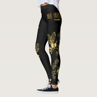 Leggings incríveis de abelhas Douradas e pretas 