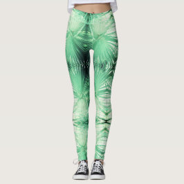 Leggings Incríveis de Folha de Palmeira Verde Páli