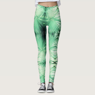 Leggings Incríveis de Folha de Palmeira Verde Páli