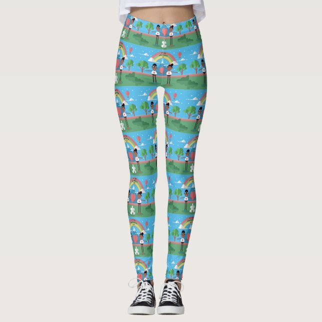 leggings infantis de conscientização do autismo ne (Frente)