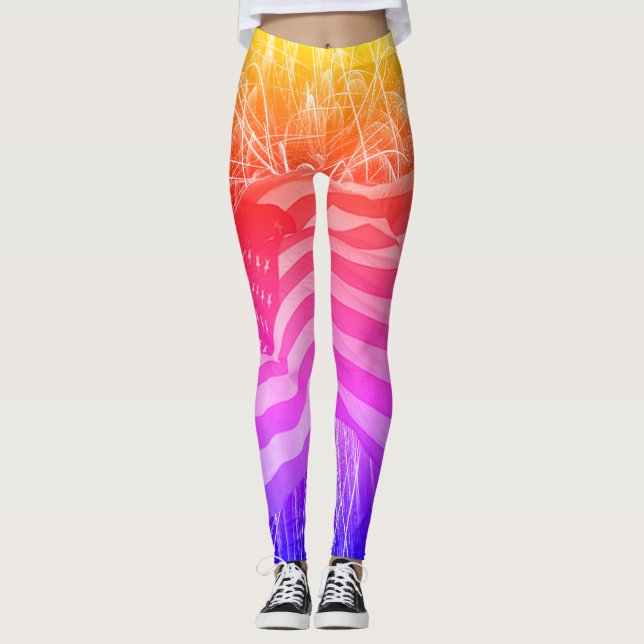 Leggings Ipanema de Bandeira Americana e Fireworks (Frente)