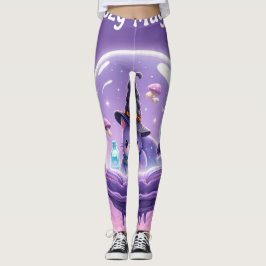 Leggings Kawaii Witch Snow Globe Roxo