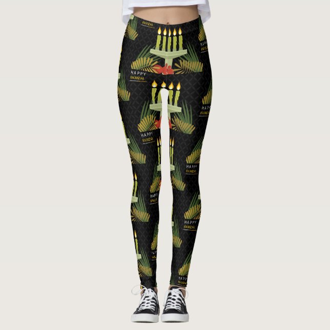 leggings kwanzaa felizes por negros (Frente)