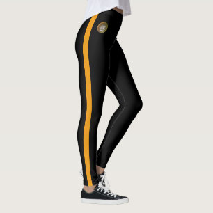 Leggings laranja amarelas riscadas laterais JK 202