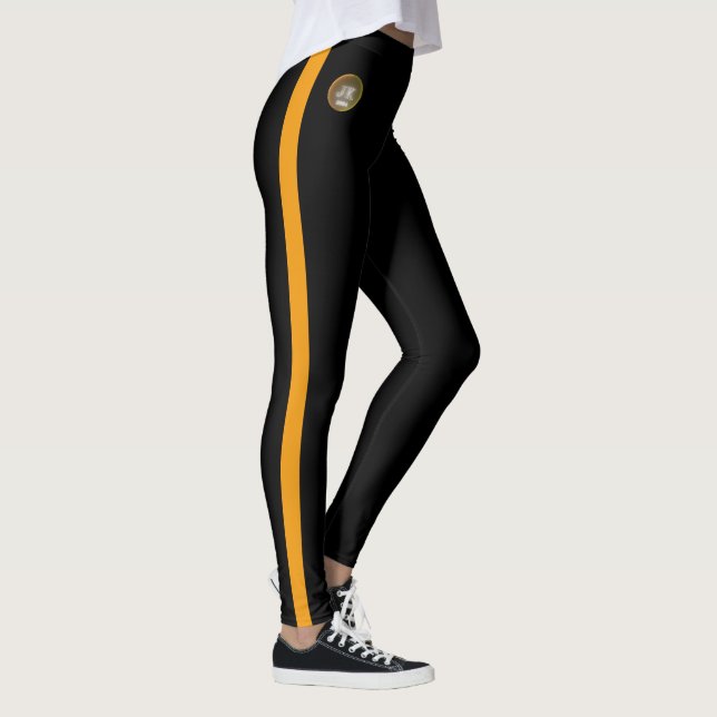 Leggings laranja amarelas riscadas laterais JK 202 (Direita)