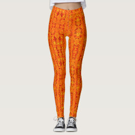 Leggings laranja Aztek
