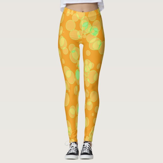 Leggings Laranja com Bolhas (Frente)