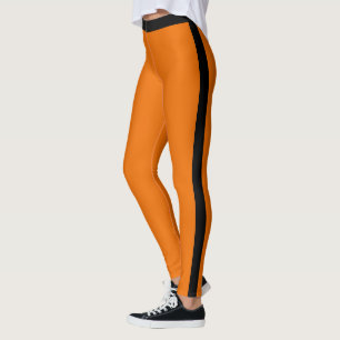Leggings laranja Faixa lateral preta ou escolha co