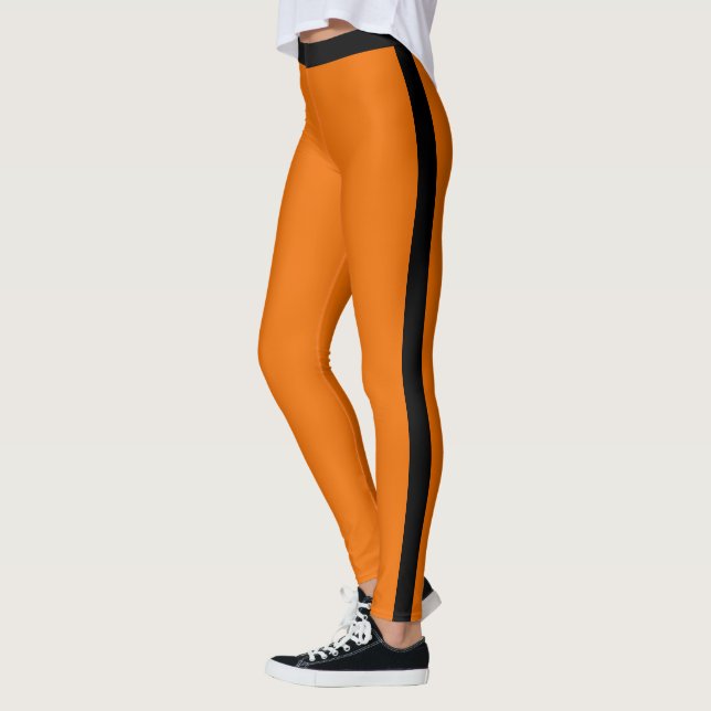 Leggings laranja Faixa lateral preta ou escolha co (Esquerda)