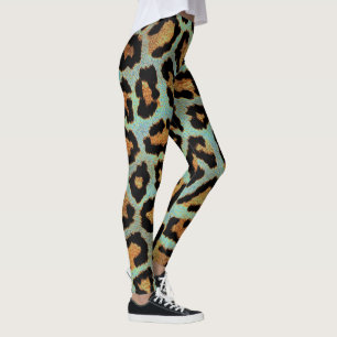 leggings legal de bronzeamento e impressão leopard
