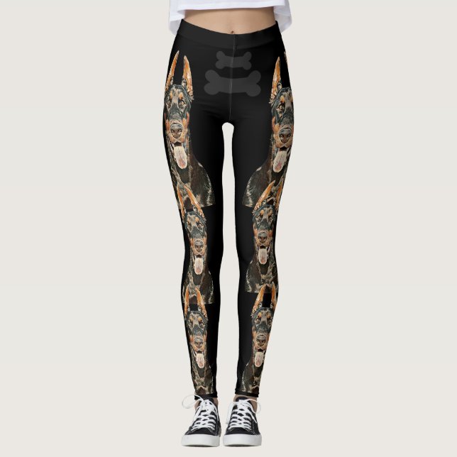 Leggings Legal do Doberman Pinscher Negra (Frente)