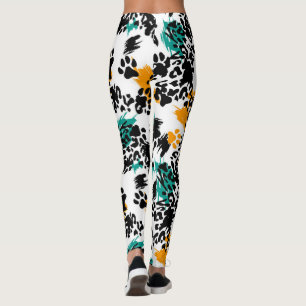 Leggings lindas de textura de leopardo