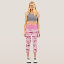 Leggings Lip Capri, de cor-de-rosa, de mulher