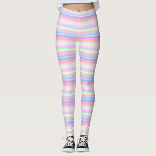 Leggings listradas criativas de coloração suave de