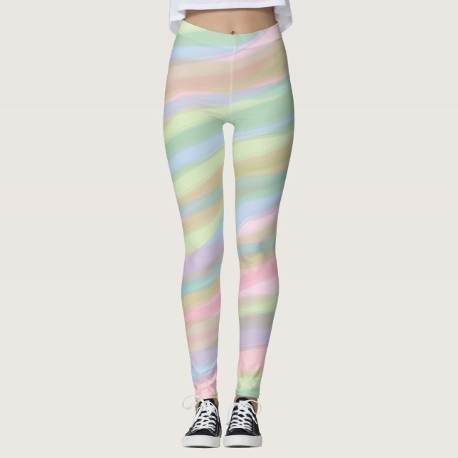 Leggings listradas de algodão doce (Frente)