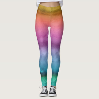 Leggings Listradas de Arco-Íris Personalizáveis