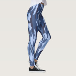 Leggings listradas de azul padrão militar
